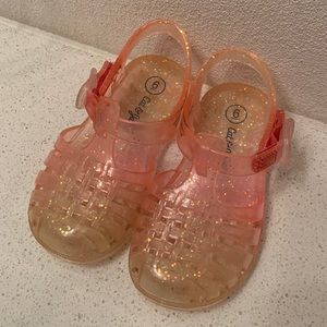 Cat and Jack Jelly Closed Toe pink casual Sandals for spring summer. Toddler 6.